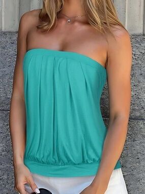 Strapless Teal Tube Top